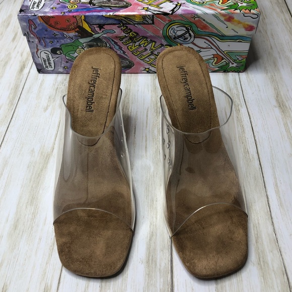 Jeffrey Campbell Clear Wedge Slides - Picture 5 of 8